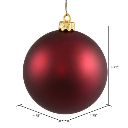 Vickerman 4.75" Wine Matte Ball Ornament 4 per Bag