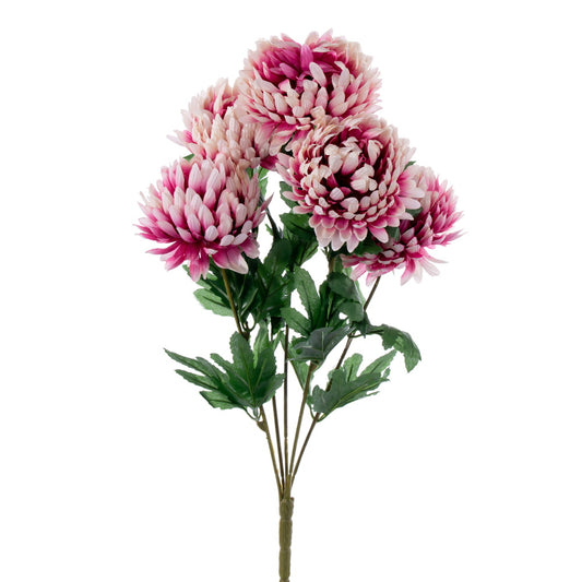Vickerman 23" Artificial Mauve White Mum Bush x 5