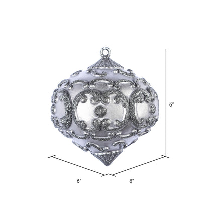 Vickerman 6" Gunmetal Antique Glitter Christmas Ornament