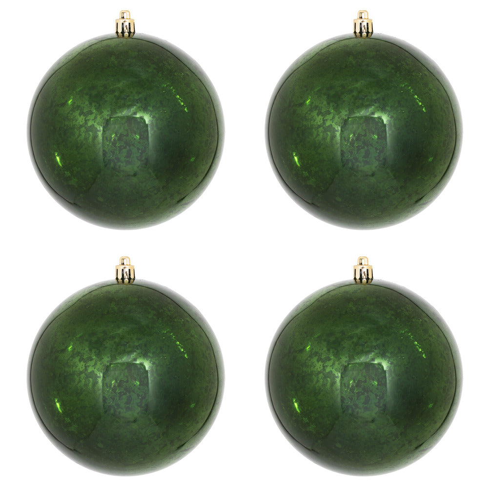 Vickerman 4.75" Moss Green Mercury Ball Ornament 4 per Bag.