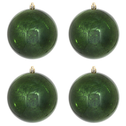 Vickerman 4.75" Moss Green Mercury Ball Ornament 4 per Bag.