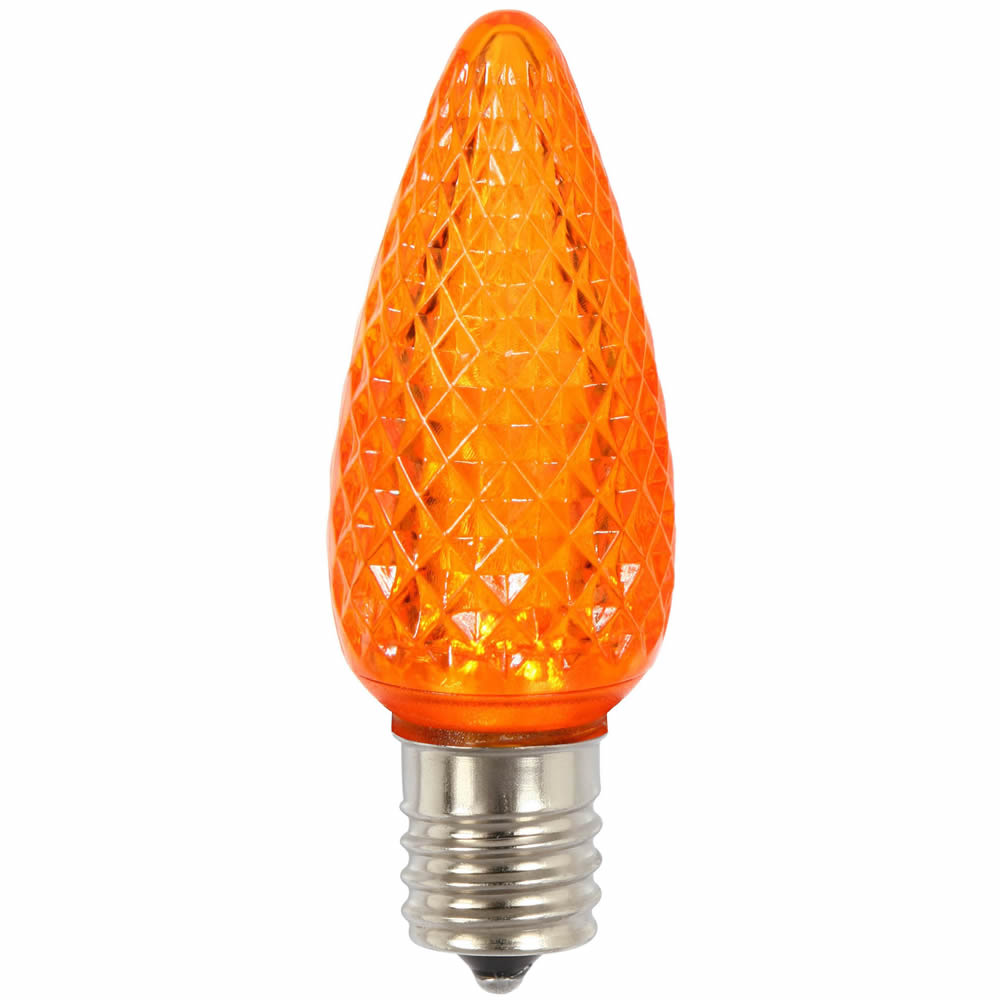 Vickerman C9 LED Orange Faceted Twinkle Bulb  Nickel Base bag of 25