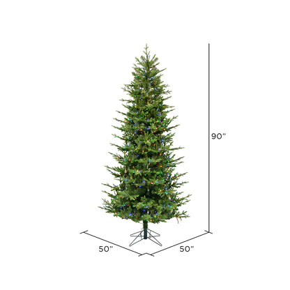 Vickerman 7.5' x 50" Hoboken Fraser Fir Instant Connect Artificial Christmas Tree Multi-colored Dura-Lit® LED Mini Lights