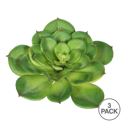 Vickerman 7" Artificial Green Succulent Stem Set of 3