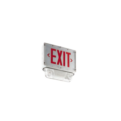 Westgate Nema 4X Rated LED Exit & Emergency Combo, Double, Red, 6V, 12W, White, LED Exit & Emergency Lighting, 3.6W Per Head