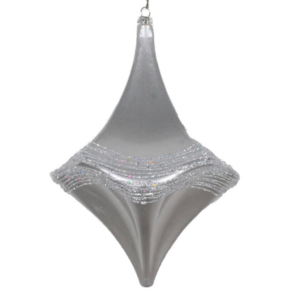 Vickerman 8" Silver Candy Glitter Drop Christmas Ornament