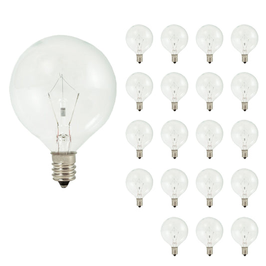 BULBRITE KRYPTON G16.5 CANDELABRA SCREW (E12) 25W DIMMABLE LIGHT BULB 2700K/WARM WHITE 20PK (461225)