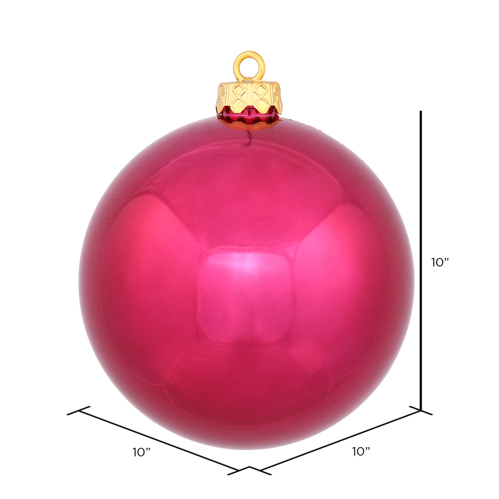 Vickerman 10" Wine Shiny Ball Ornament