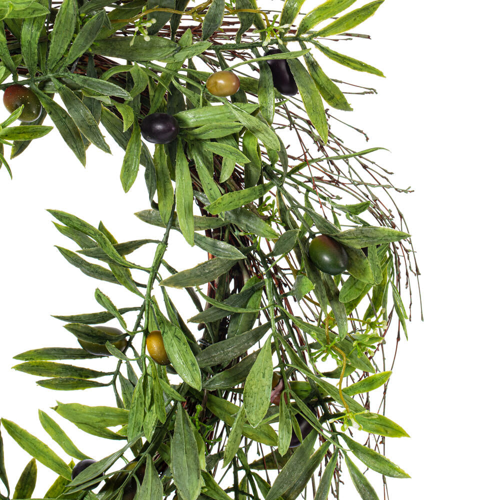 Vickerman 24" Artificial Green Olive Leaf Wreath.