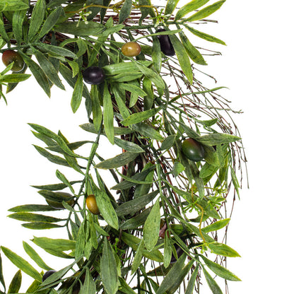 Vickerman 24" Artificial Green Olive Leaf Wreath.