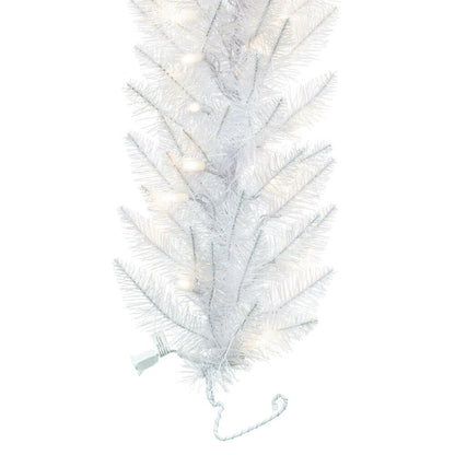 Vickerman 9' Sparkle White Spruce Artificial Christmas Garland Pure White LED Lights