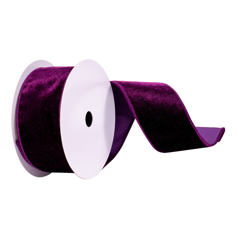 Vickerman 2.5" x 10 Yards Plum Velvet Ribbon