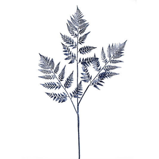 Vickerman 42" Blue Shiny Fern Artificial Christmas Spray. Includes 2 sprays per pack.