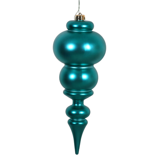 Vickerman 14" Teal Matte Finial Ornament