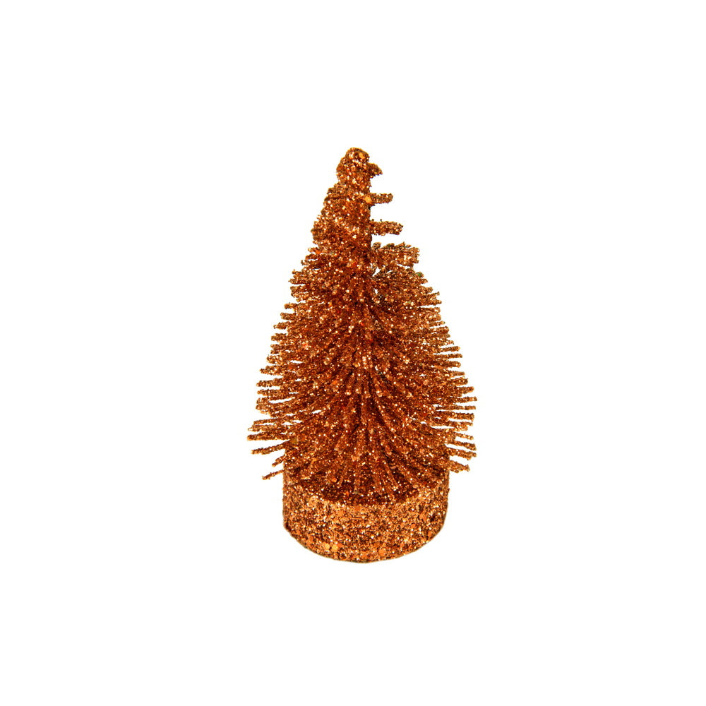 Vickerman 3"-5"-7" Copper Glitter Oval Pine Artificial Christmas Tree Set of 3