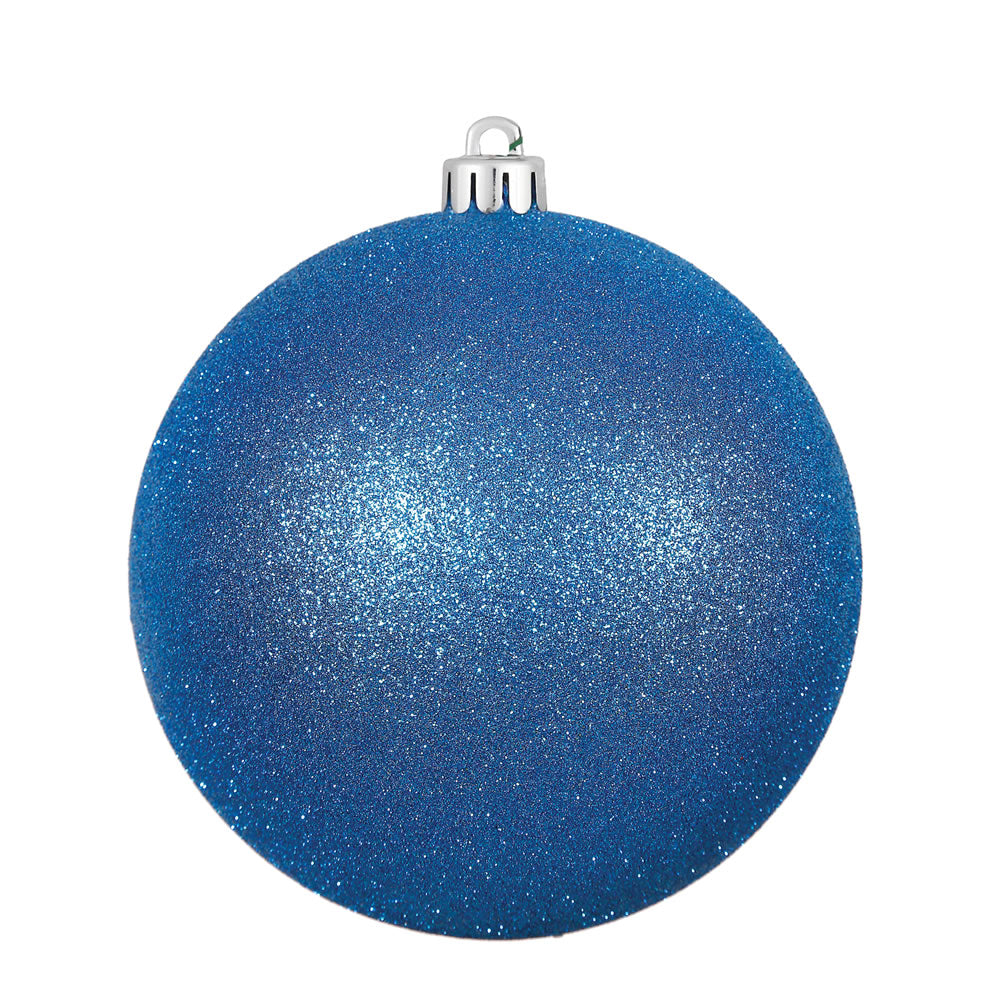 Vickerman 4" Blue Glitter Ball Ornament 6 per Bag