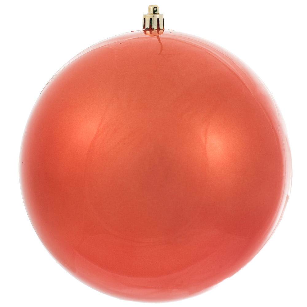 Vickerman 6" Coral Candy Ball Ornament 4 per Bag