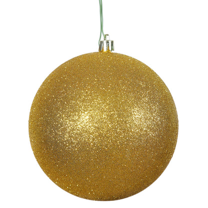 Vickerman 8" Antique Gold Glitter Ball Ornament