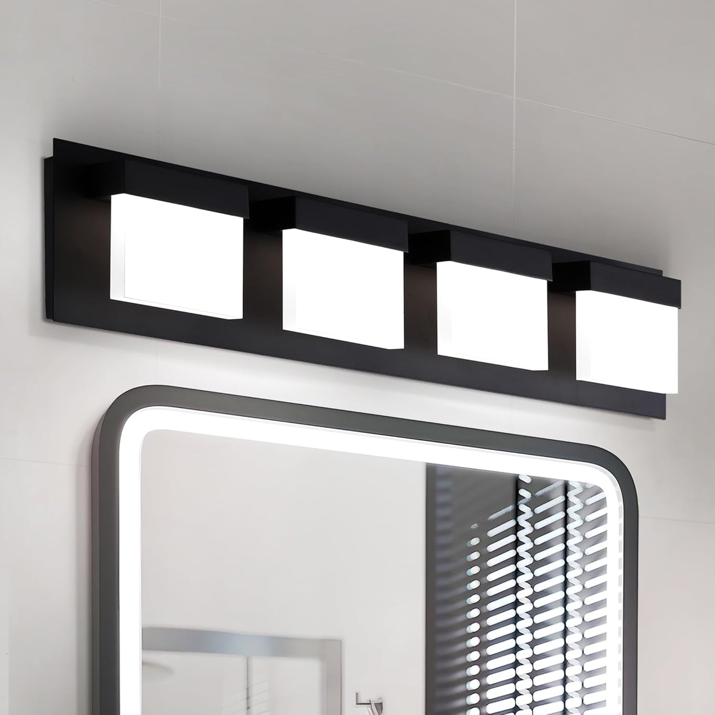 ASD Lighting LED Vanity 4-light 23W 120V Triac 3000/4000/5000K Black ETL