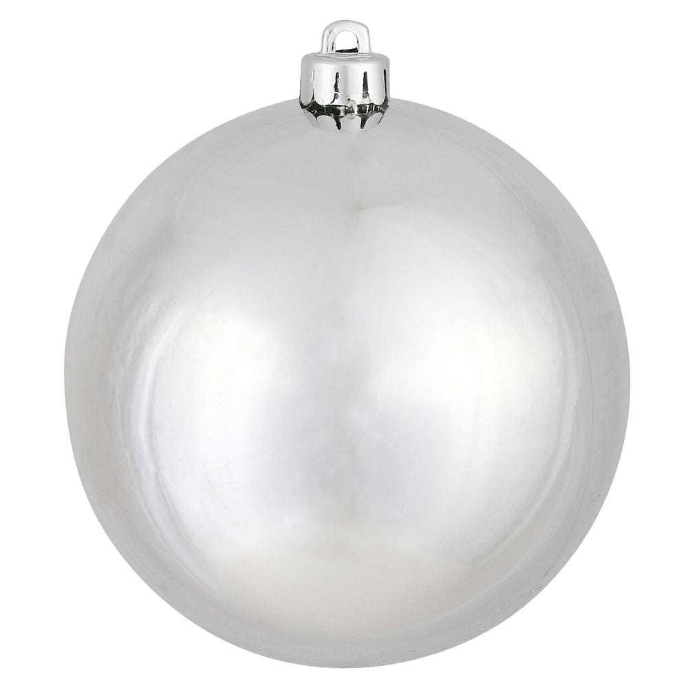 Vickerman 8" Silver Shiny Ball Ornament