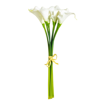 Vickerman 14'' Artificial White Calla Lily. Eight stems per pack.