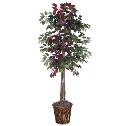 Vickerman 6' Artificial Capensia Deluxe Rattan Basket.
