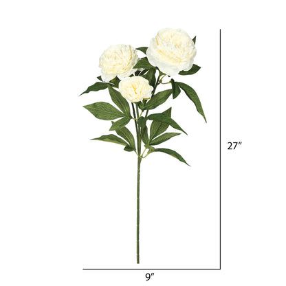 Vickerman 27" Artificial Cream Rose Spray. Includes 3 sprays per pack.