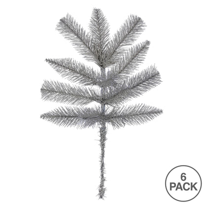 Vickerman 18" Platinum Fir Artificial Christmas Spray. Includes 6 sprays per pack.