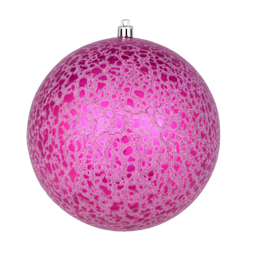 Vickerman 4" Fuchsia Crackle Ball Ornament 6 per Bag