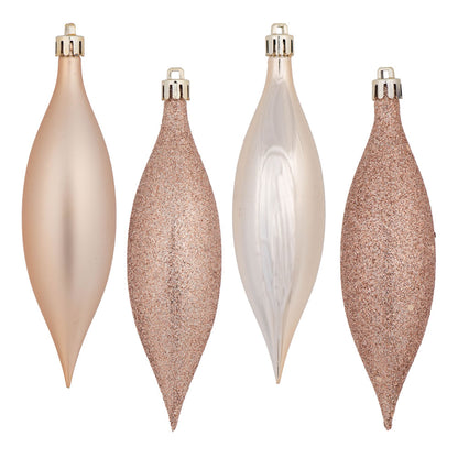 Vickerman 5.5" Café Latte Finial Drop Christmas Ornament Assorted 4 Finish 8 per Pack