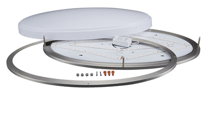 ASD Lighting LED Double Ring Flushmount Oval 32inch 45W 120-277V Triac 3000/4000/5000K Nickel ETL