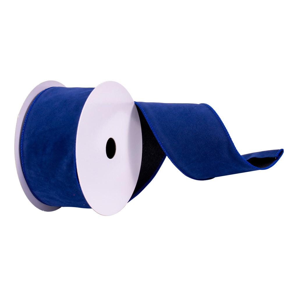 Vickerman 2.5" x 10 Yards Blue Faux Suede Ribbon