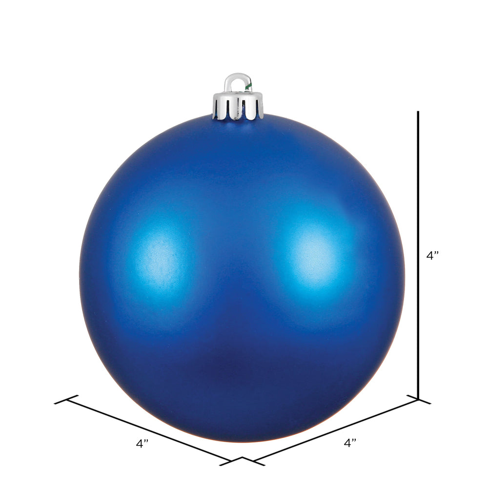 Vickerman 4" Blue Matte Ball Ornament 6 per Bag