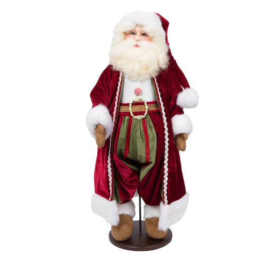 Vickerman 28" Deck The Halls Collection Santa Doll with Stand