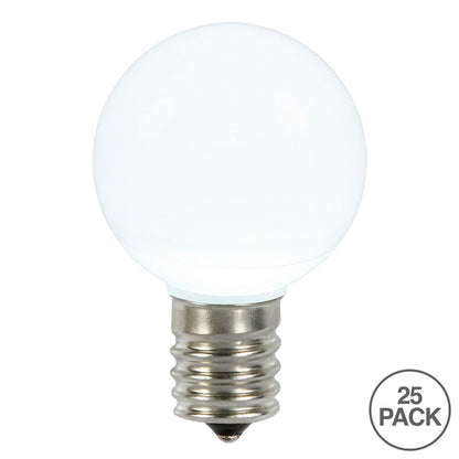 Vickerman G50 Cool White Ceramic LED Nickel Base Bulb E17 .8 Watts 25 Bulbs per Pack.