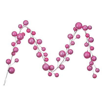 Vickerman 10' Pink Pearl Branch Ball Wire Garland.
