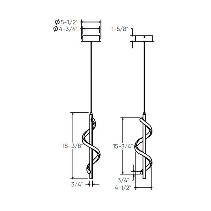 DALS Lighting Spin 5CCT Vertical Swirl LED Pendant