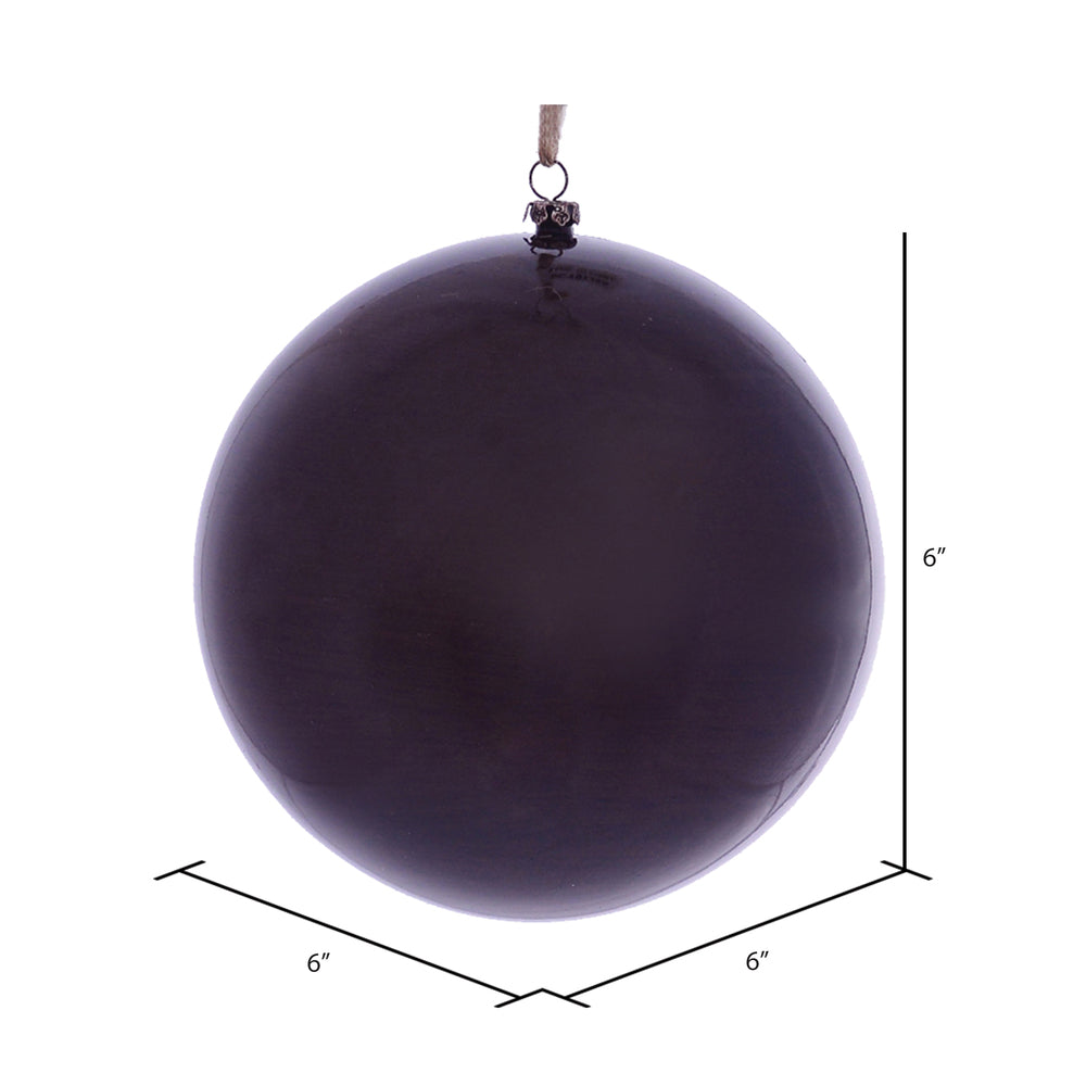 Vickerman 6" Burgundy Wood Grain Ball Ornament 3 per Bag