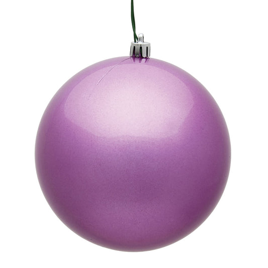 Vickerman 4.75" Orchid Candy UV Treated Ball Christmas Ornament with Drilled and Wired Cap 4 per Bag