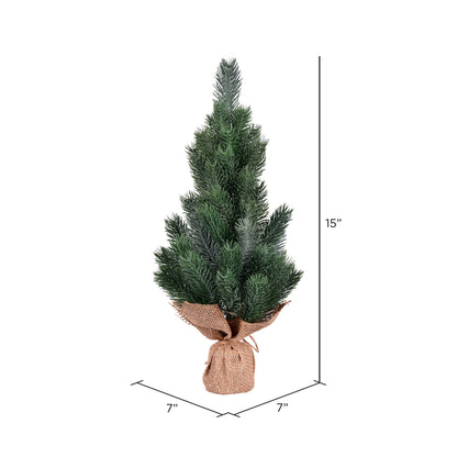Vickerman 15" Blue Spruce Sapling Artificial Christmas Tree Unlit 2 Pack