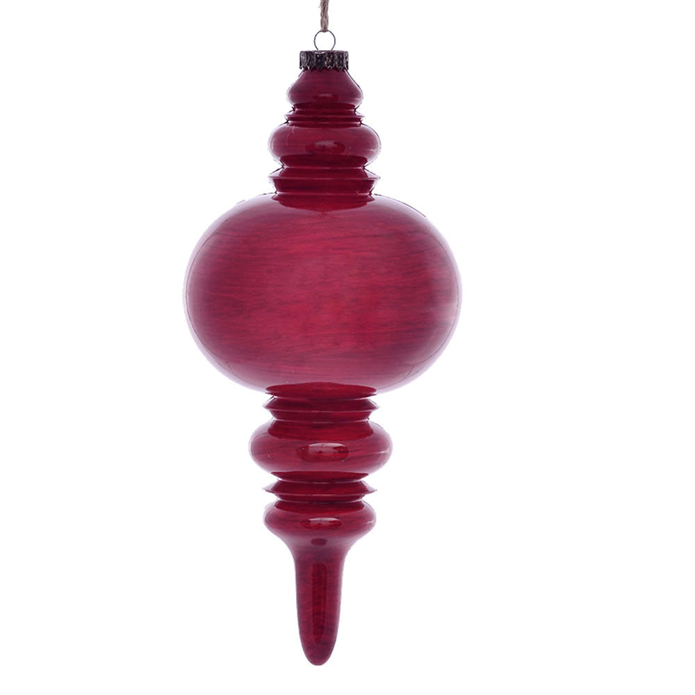 Vickerman 13" Red Wood Grain Finial Ornament