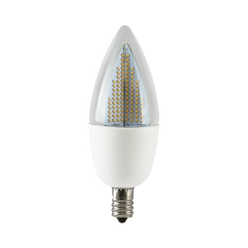 Euri Lighting ECA9.5-2120fc Decorative LED 6-Watt Equivalent Natural Flickering Flame Bulb E12 Candelabra, White Base - 2700K
