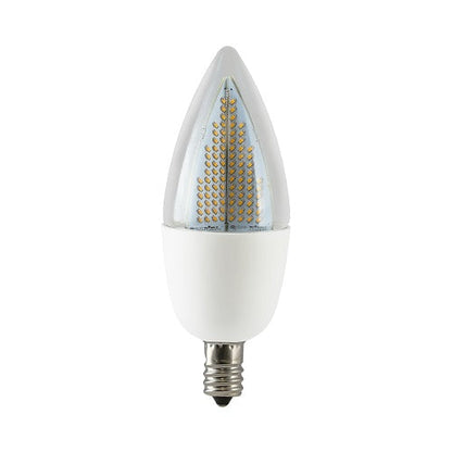 Euri Lighting ECA9.5-2120fc Decorative LED 6-Watt Equivalent Natural Flickering Flame Bulb E12 Candelabra, White Base - 2700K