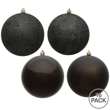 Vickerman 3" Gunmetal 4-Finish Ball Ornament Assortment 16 per Box