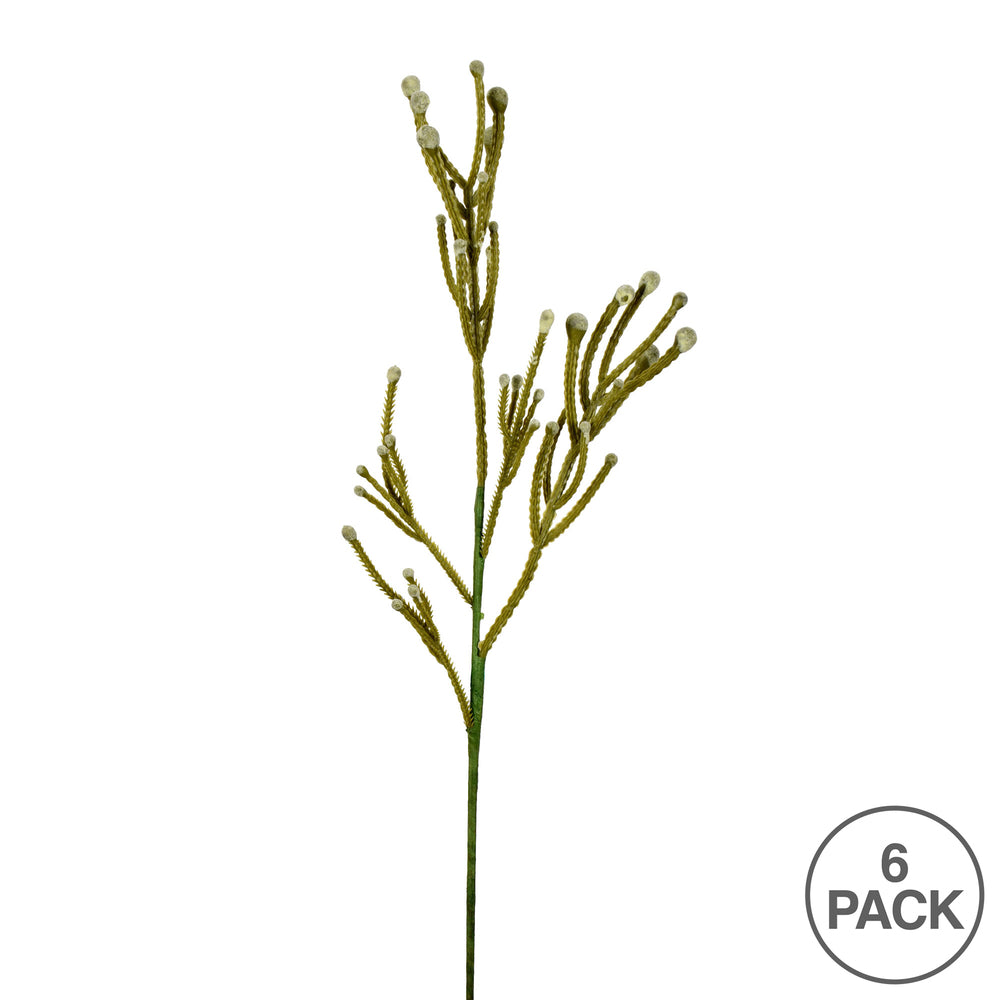 Vickerman 18" Artificial Green Cactus Spray. Includes 6 sprays per pack.