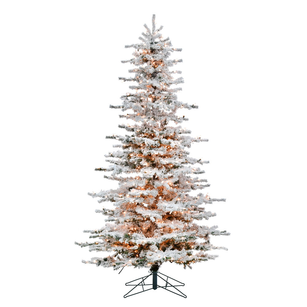 Vickerman 8.5' Flocked Sierra Fir Artificial Christmas Tree Clear Dura-Lit lights