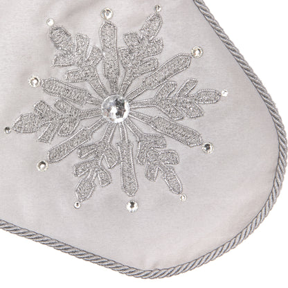 Vickerman 19" White Snowflake Christmas Stocking