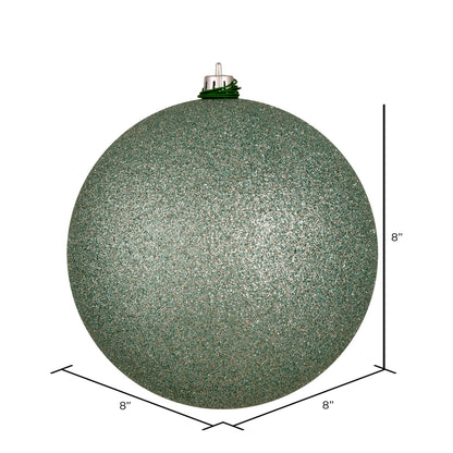 Vickerman 8" Frosty Mint Glitter Ball Ornament