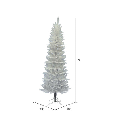 Vickerman 9' Sparkle White Spruce Pencil Artificial Christmas Tree Unlit