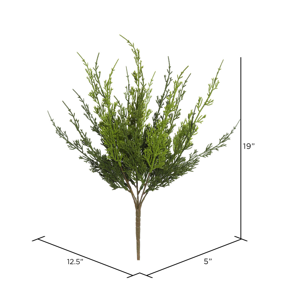 Vickerman 19" Artificial Green Monterey Cypress Bush Pack of 2